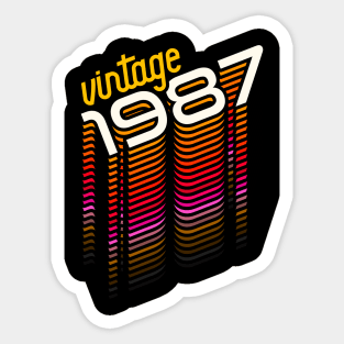 Vintage Made in 1987 ))(( Retro Birthday Year Gift Sticker